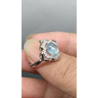 冰種海藍寶戒指 海藍寶戒指 女生戒指 水晶戒指