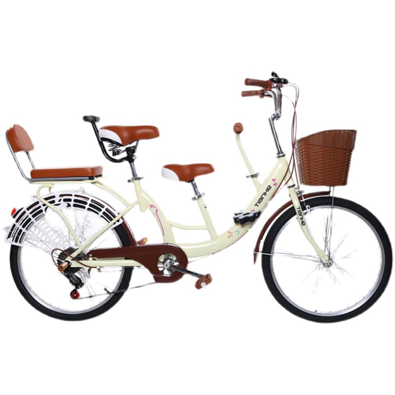 昌久三人自行車親子家庭車母子雙人日式新款小型便攜輕便遛娃神器