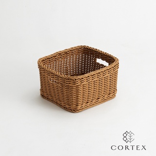 CORTEX 收納籃 仿籐籃 正方型W31 卡其色