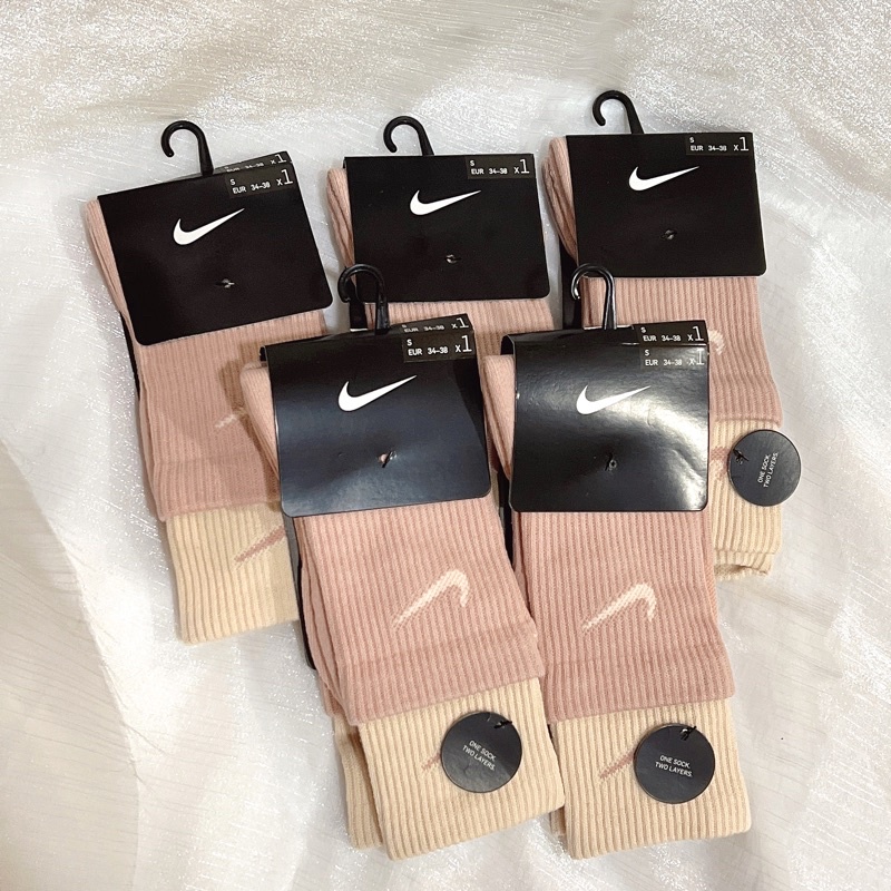 【🌈】Nike雙層襪_粉白(玫瑰粉)2022春夏火爆款