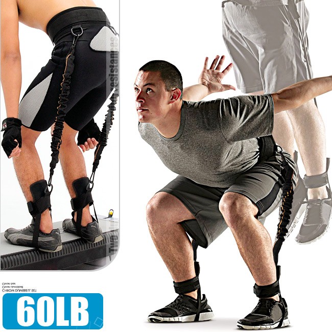 60磅LATEX乳膠彈跳訓練帶C109-1551(綁腿彈力繩+舉重腰帶)彈力帶拉力繩拉力帶拉力器.擴胸器腳踝美腿機臂力器