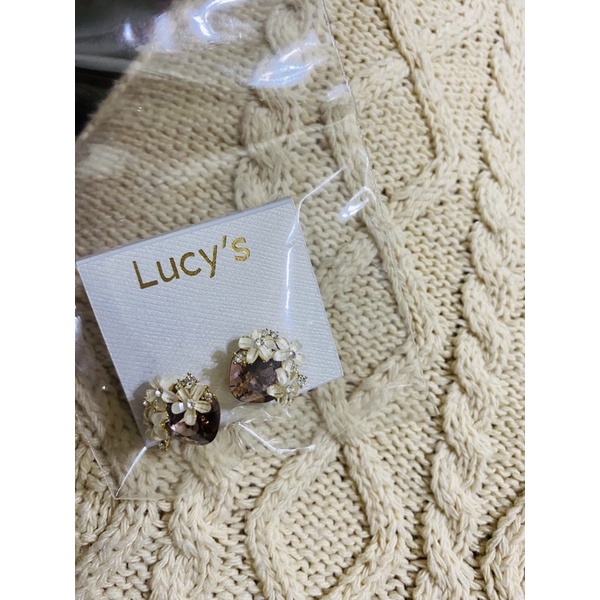 飾品 Lucy’s 白花紫鑽 耳環