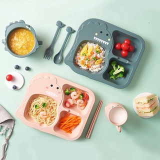 ｛H&H雜貨舖｝兒童恐龍🦖造型餐盤四件組