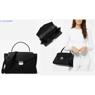 Michael Kors Whitney Large 真皮銀色方釦兩用劍橋包 現貨