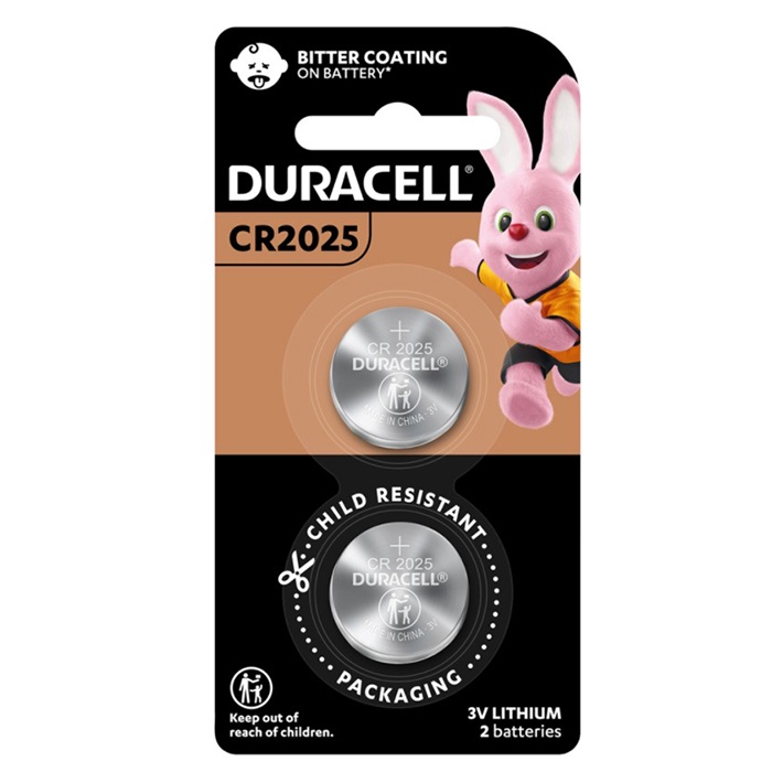 【DURACELL 金頂】鈕扣型鋰電池 CR2025 3伏特 2入裝(台灣總代理)