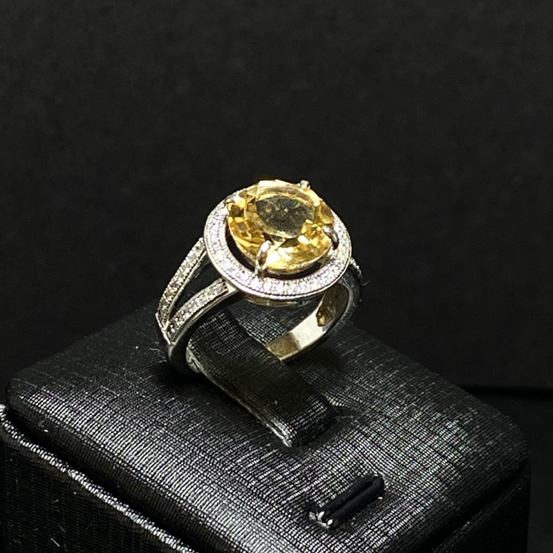 天然黃水晶戒指 寶石級黃晶寶石戒指 女戒 珠寶款 【CHUN 珠寶】