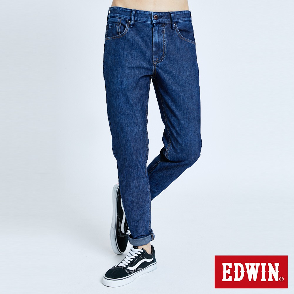EDWIN 迦績 EJ6超彈EDGE紅線錐形褲(石洗綠)-男款