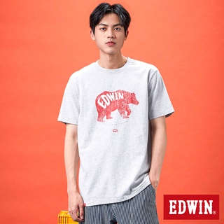 EDWIN 網路獨家 熊熊出沒短袖T恤(淺灰色)-中性款