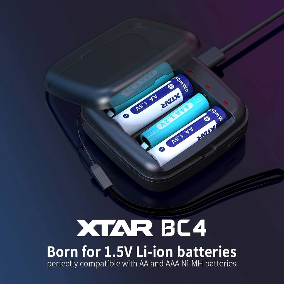 【軍警＆露營裝備專賣】 XTAR BC4輕巧充電器~~通用1.2V AA ∕ AAA鎳氫與1.5V AA鋰電池 ╳ 行動