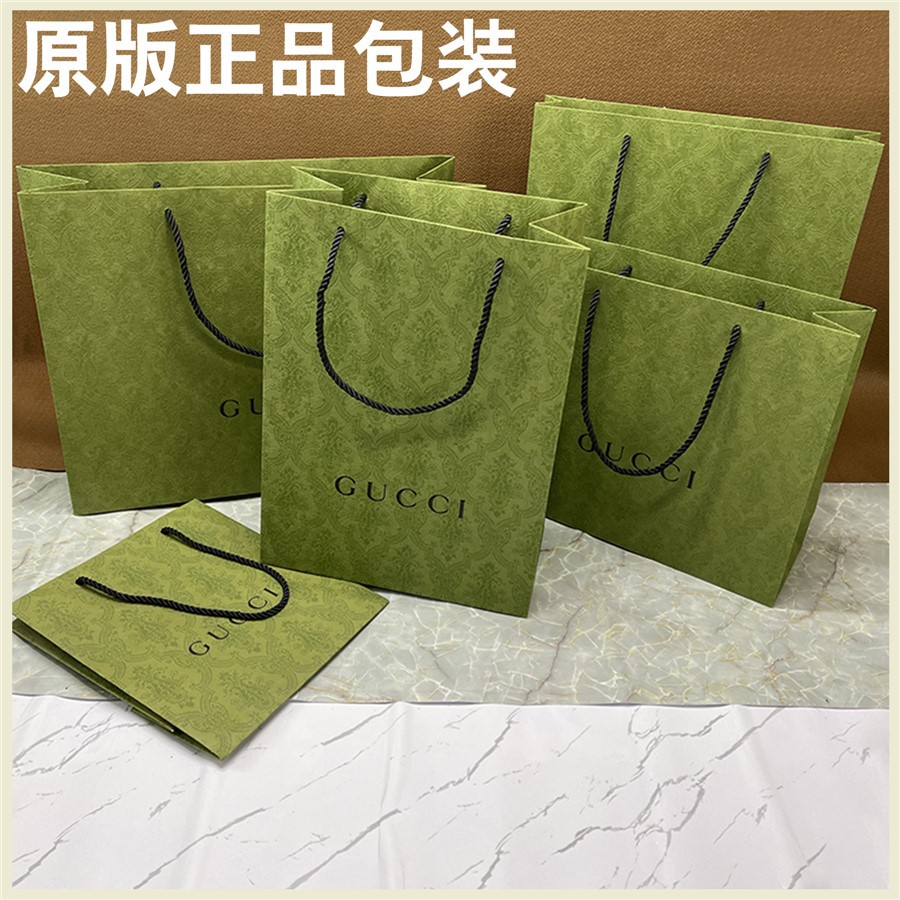 Gucci古馳 古奇綠色紙袋包裝口紅盒香水盒衣服圍巾盒腰帶包禮盒子精品 蝦皮購物