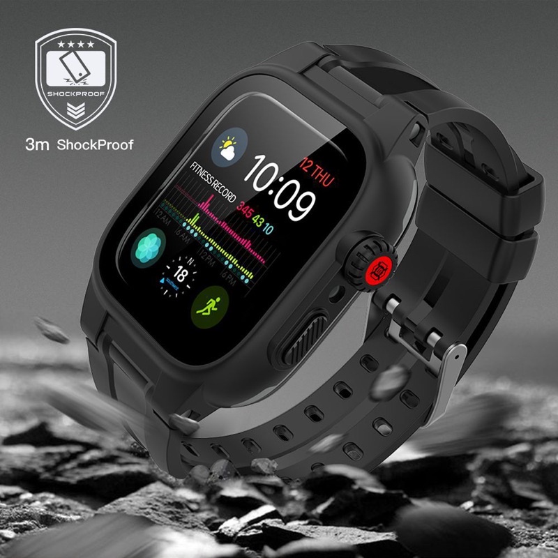 Apple Watch S6/5/4/SE (44mm)防水保護殼含錶帶一體