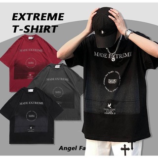 美式質感短袖T恤 EXTREME 嘻哈 復古短袖 T恤 oversize 寬鬆 黑色 / 紅色 / 灰色