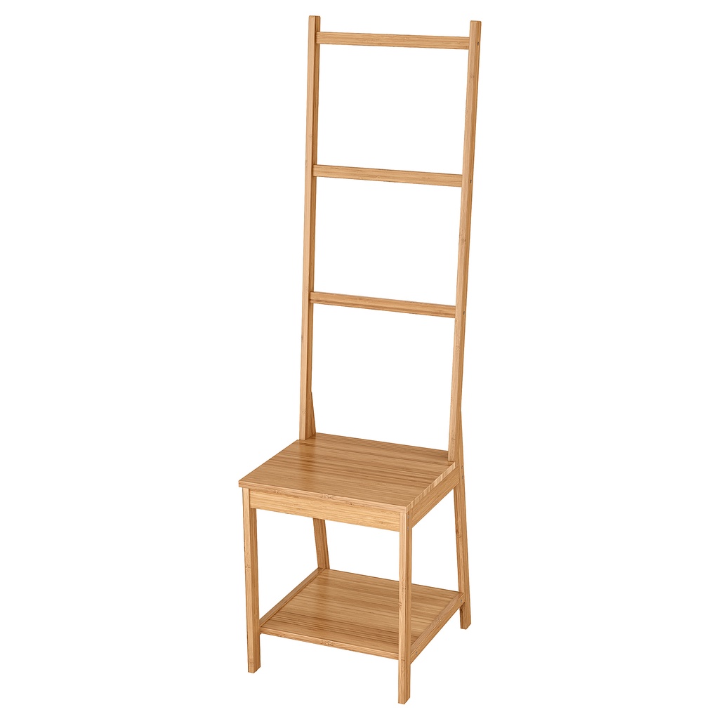 北歐IKEA宜家RÅGRUND毛巾架椅凳層架組收納架壁架衣帽架/竹製/原木色/140x39x44/二手八成新/特$990