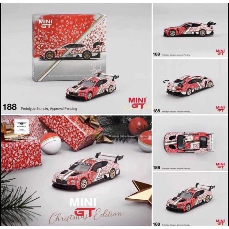 全新 絕版 限量 1/64 MINI GT 188 Bentley Continental GT3 聖誕 賓利