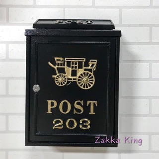 附門牌號碼 POST 皇室馬車信箱 超取限1件 信件箱 郵箱 大容量 加強塗裝版 耐候性非常好 可放4A郵件 雜貨王