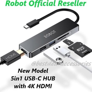 機器人 Ht240 Usb Type-C Hub 5In1 讀卡器 Sd 卡 Micro Sd