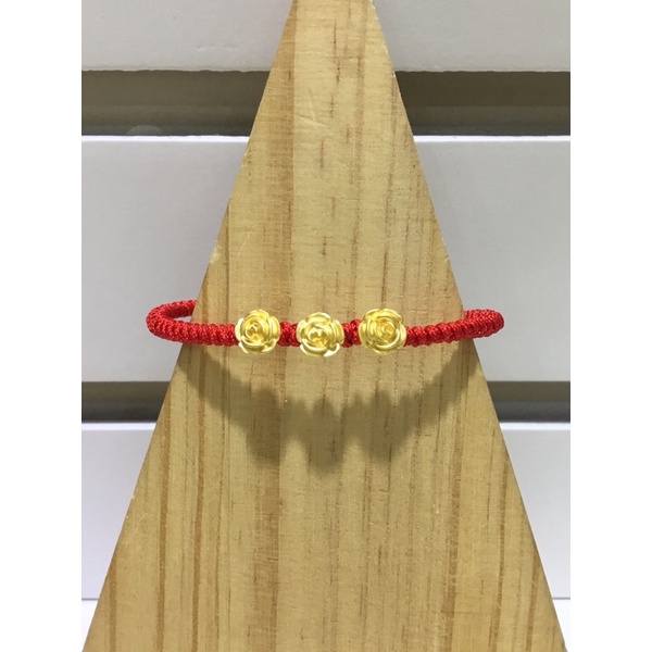 「瑞安珠寶」9999純金立體玫瑰花🌹造型黃金編織手鍊