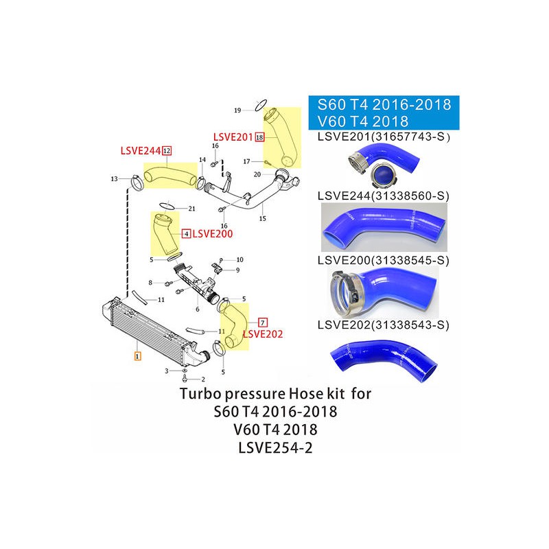 【隆升實業VOLVO/SAAB汽車零件】S60/V60 T4 2014-2018 渦輪管組合(LSVE254-2)