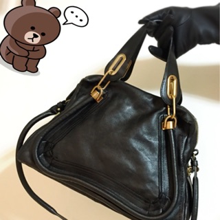 Chloe Paraty 中型包 黑色全牛皮 正品