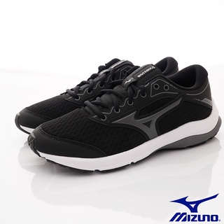 MIZUNO美津濃><流線運動慢跑童鞋款213349黑灰(中大童段)20~21cm(零碼)