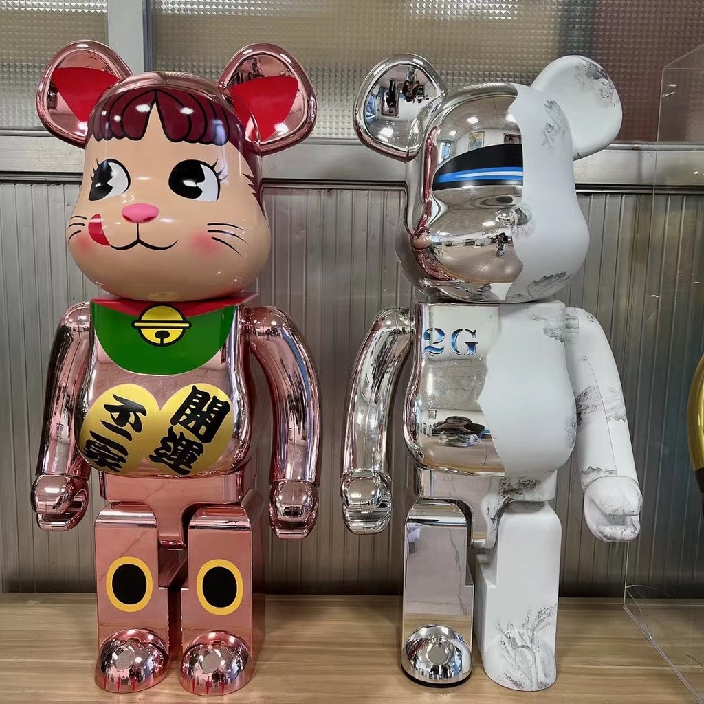 【松雅閣&amp;電子發票】bearbrick 1000% 暴力熊積木招財貓 不二家亞克力擺件 潮流玩具公仔