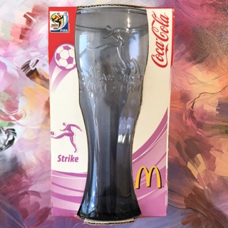 2010年南非世足賽版 可口可樂曲線杯 薰衣紫 玻璃杯 台灣製造