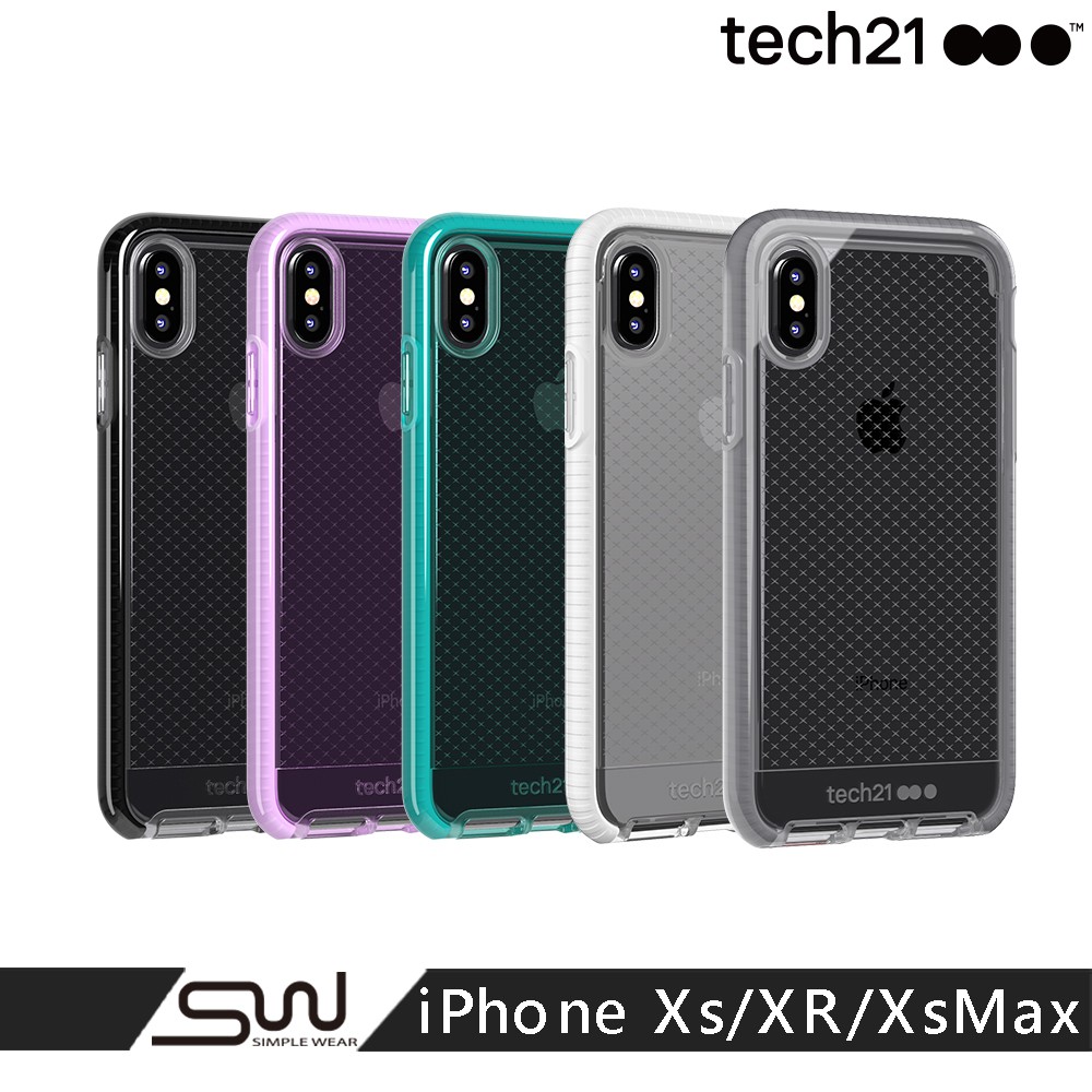 【英國Tech 21】超衝擊EVO CHECK防撞軟質格紋保護殼-iPhone Xs /XR /Xs Max/SE2/3