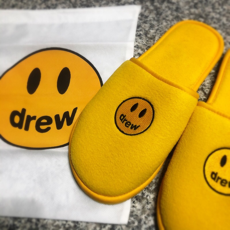 最後一雙！Drew house Mascot Slippers 室內拖 拖鞋 小賈斯丁 笑臉 黃色