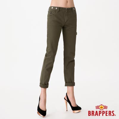 BRAPPERS 女款 Boy Firend Jeans系列-九分反摺工作褲-綠