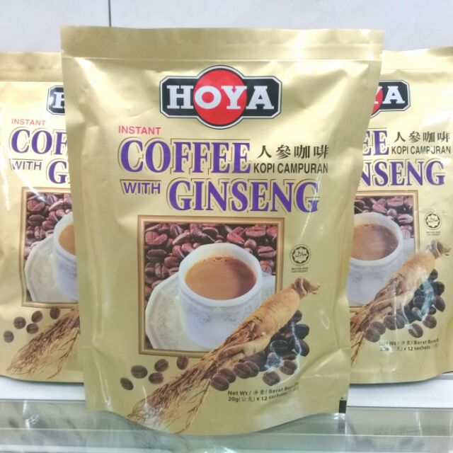 HOYA 人蔘咖啡 三合一即溶咖啡 奶素 沖泡式飲品 馬來西亞進口團購人氣美食休閒食品 伴手禮 素食 沖泡品隨身包 咖啡