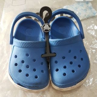二手 童鞋 正品 crocs 洞洞鞋 小動力迪特平底鞋 14公分 c6/7 寶藍色