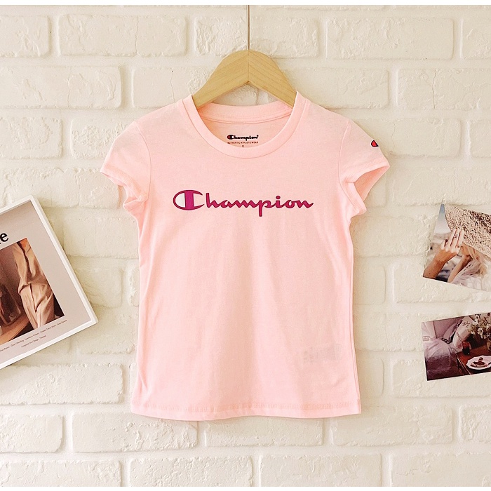 📣現貨在台📣美國Champion經典logo字母粉色T恤(女童)   尺寸  24M