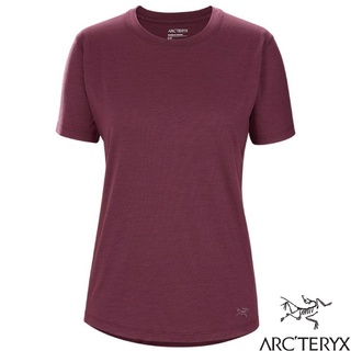 【ARCTERYX 始祖鳥】女 款彈性短袖圓領防曬快乾排汗衣 Lana (美利奴羊毛混紡) 丘比特紫 28018