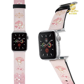 【Hong Man】三麗鷗 Apple Watch 皮革錶帶 美樂蒂 MM 春櫻爛漫