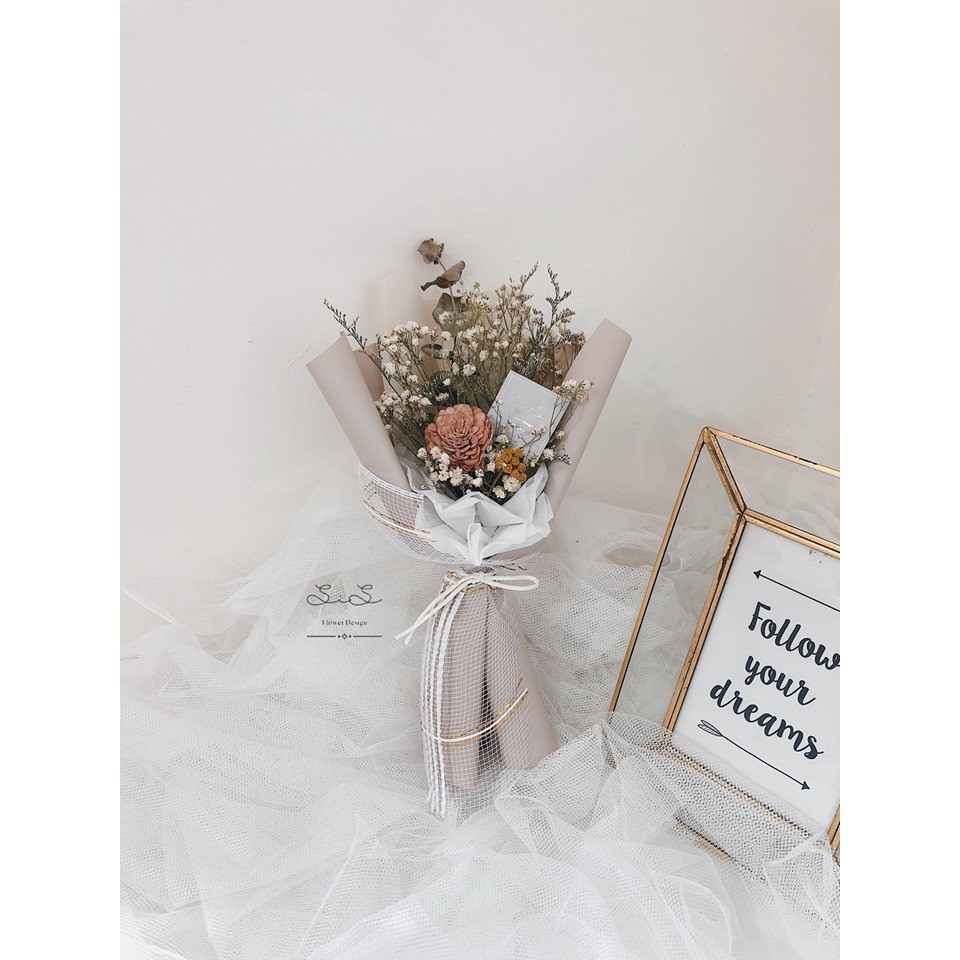 現貨韓式質感裸粉玫瑰永生小花束捧花情人節畢業花束拍照小物手工製作乾燥花不凋花永生花高雄面交 蝦皮購物