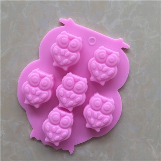 6孔貓頭鷹 矽膠模具 蛋糕模具 巧克力模具 手工皂 模具 烘焙模具 製冰盒 世界真奇妙