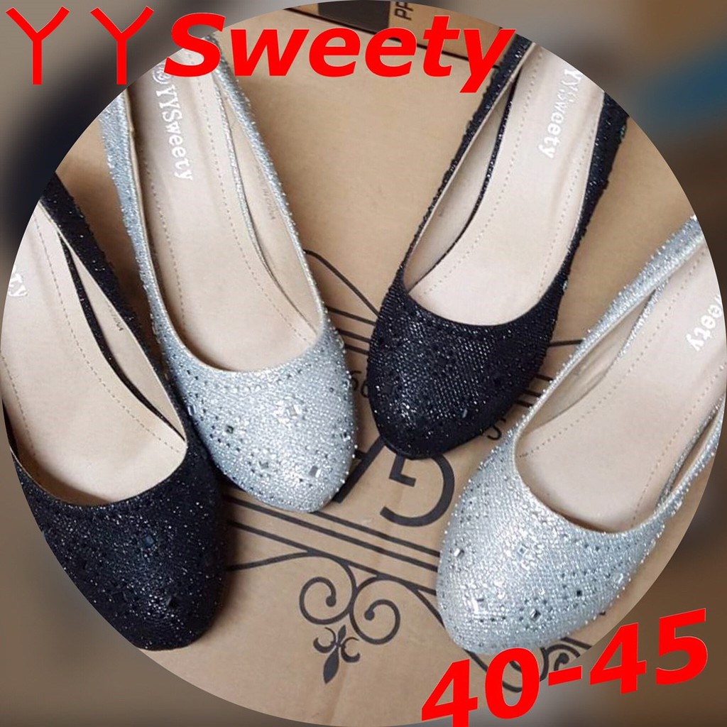 ☆(( 丫 丫 Sweety )) 大尺碼女鞋☆時尚小鑽菱形碎花設計高跟鞋(A28)40~45