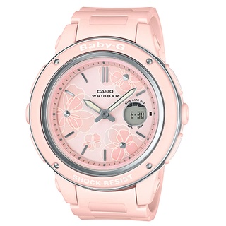 【CASIO】卡西歐 BABY G 酷炫雙顯女錶橡膠錶帶粉色 防水100米 BGA-150FL-4A 台灣卡西歐保固一年
