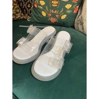 小CK 透明泡泡跟涼鞋/ 2022新款/37號/近全新/charles &Keith