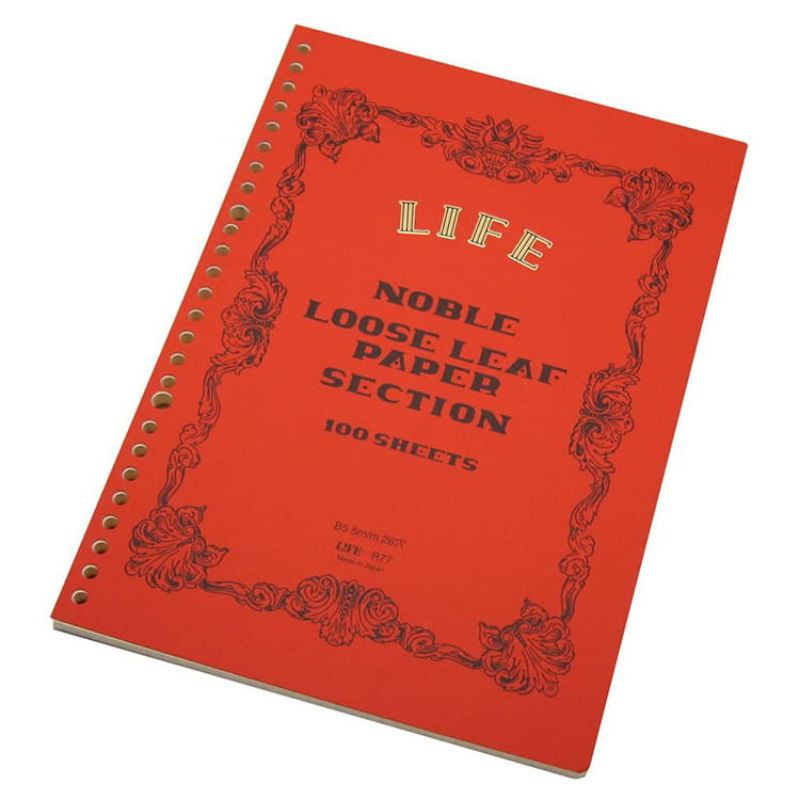 正宗日貨 老舖life 規格26孔高品質活頁內紙 5mm方眼紙 紅皮 贈26孔日本製lihit活頁夾 蝦皮購物