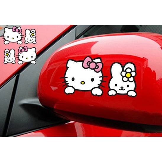 hello kitty 貼紙 可愛車貼  防水 遮醜貼 安全帽 行李箱 可愛貼紙 摩托車貼