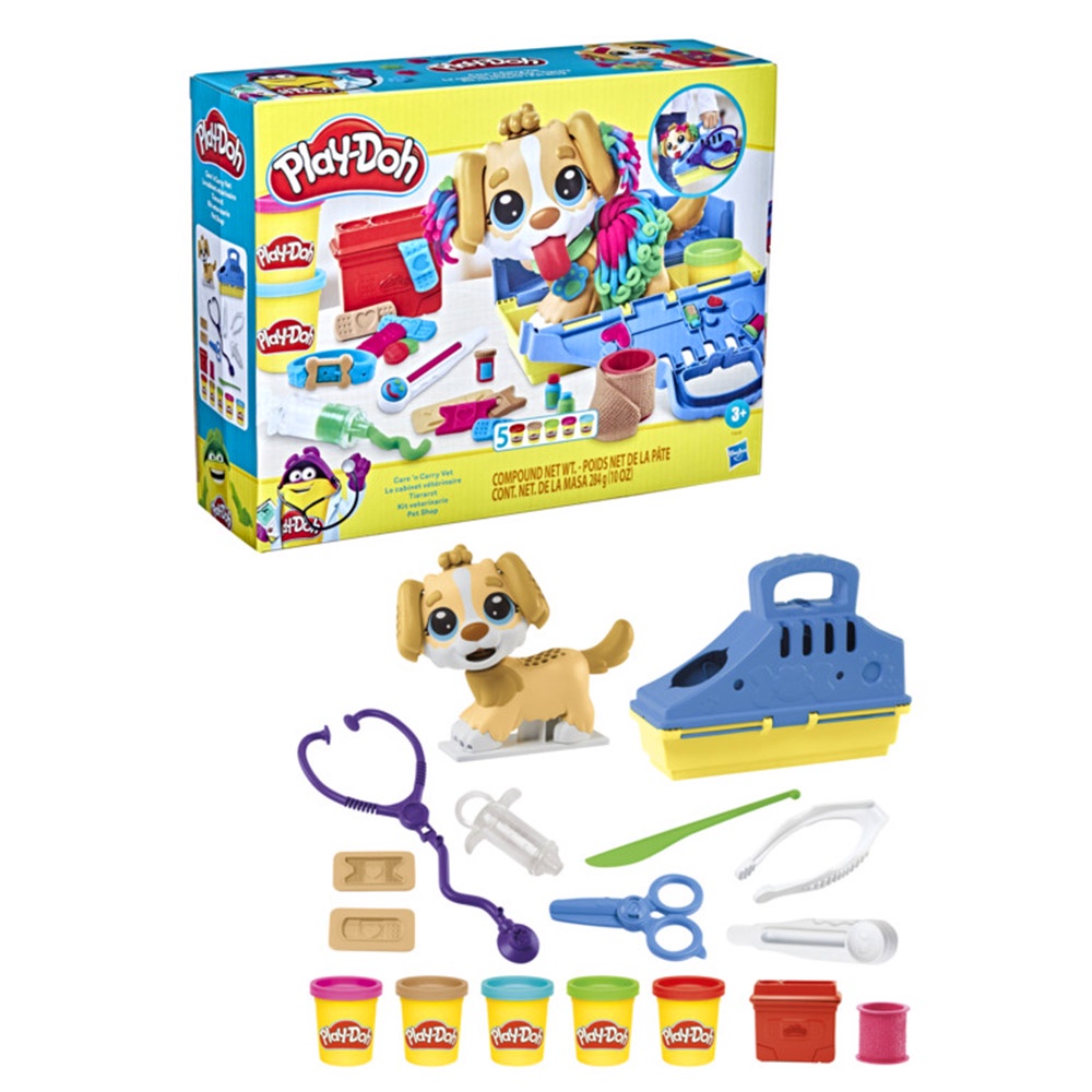 【培樂多Play-Doh】 創意DIY無毒黏土-毛小孩獸醫游戲組 (幼兒兒童玩具/醫生玩具/益智玩具/兒童手作/禮物)