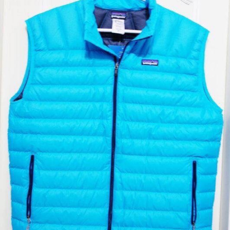 全新Patagonia 800 fill power鵝絨背心 天空藍S/L.青綠色M