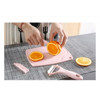 『在台現貨 快速發貨』粉彩水果刀三件組 砧板水果刀削皮刀 #3
