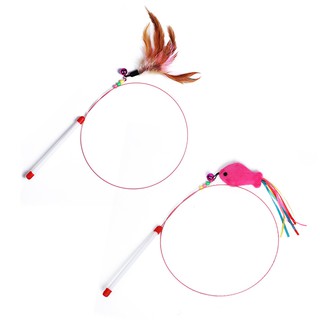 【毛樂子】羽毛鈴鐺逗貓棒 貓咪互動玩具 小魚造型 羽毛造型