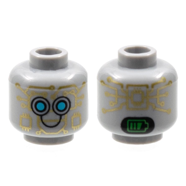 【小荳樂高】LEGO 第22代人偶包 1號 淺灰色 機器維修工 人頭/人偶頭(71032)