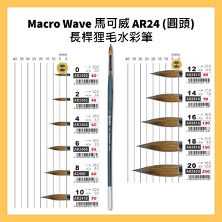 Macro Wave 馬可威 AR24 (圓頭) 長桿狸毛水彩筆