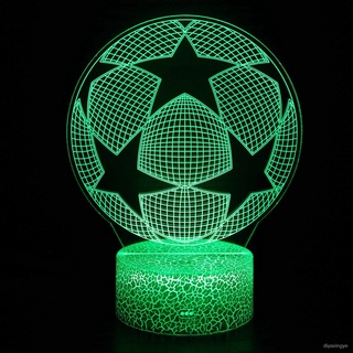 足球隊標係列小夜燈3d 遙控燈創意七彩led觸摸臺燈禮品燈
