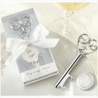 歐美婚禮小物～巧手材料坊白盒心型鑰匙開瓶器;