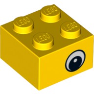 LEGO 4569077 3003 黃色 2x2 眼睛 印刷磚 基本磚